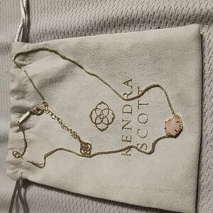 Kendra Scott Tess Gold Necklace with Rose Quartz stone